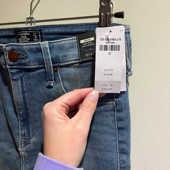 NWT Abercrombie & Fitch Simone High Rise Jean Legging - Picture 3 of 7